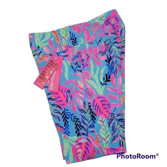 Lilly Pulitzer Reid Shorts Womens Size 0 XS UPF 50+ Luxletic Porto Blue Golf NWT - Picture 3 of 16